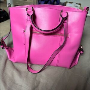 Like New! 💅🏼 Kattee Vibrant Pink Leather Tote Bag 💕